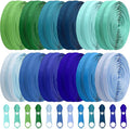 Syhood 36 Yards 12 Pieces #5 Sewing Zippers Tapes Assorted Nylon Lightweight with 120 Plastic Zipper Sliders for Women Men Sewing Supplies(Artsy Color)