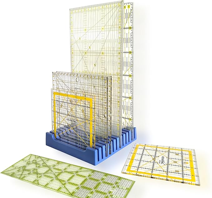 Storage Rack for Quilting Rulers, 12 Slot Ruler Holder Organizer and Storage (1-Pack)