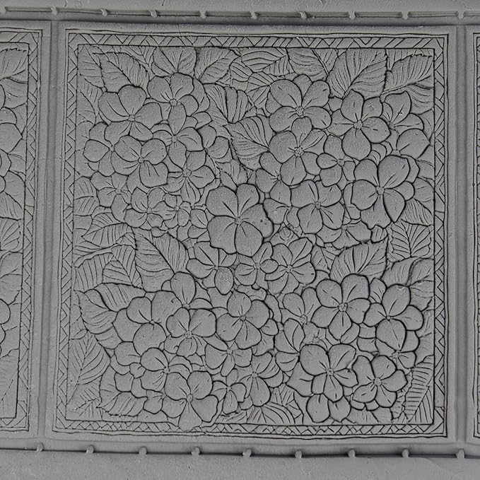 Hydrangea Clay Texture Roller (4") - Flower Set #02 - Embossing Pattern Roller for Polymer & Ceramic Clay, Pottery & Crafts