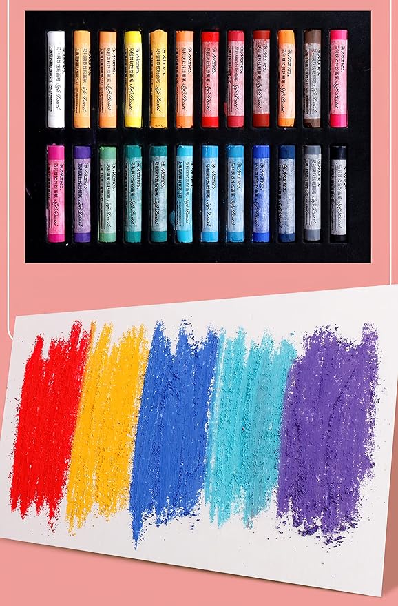 YYMIYU Soft Color Chalk Pastels for Professional Artist 24 Colour