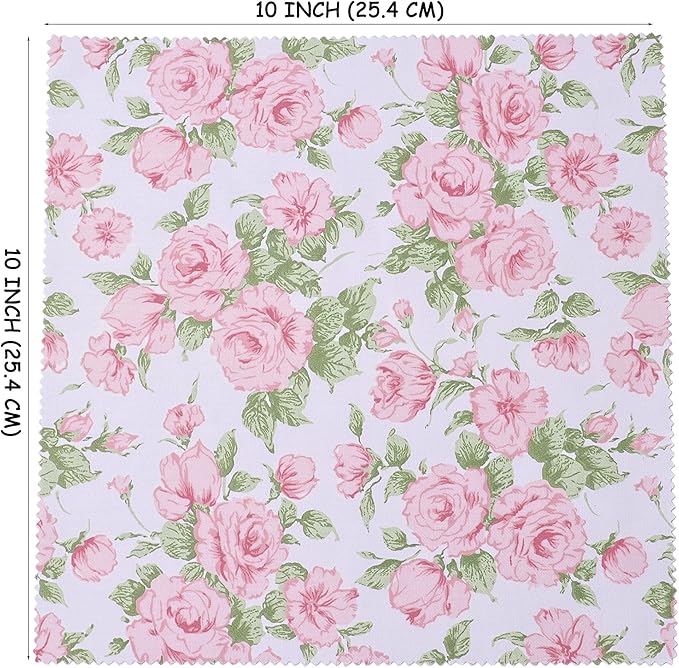 Layer Cake Fabric for Quilting 10 inch, Precut Fabrics Square 10x10 inch for Quilting, Print Pink Cotton Quilt Fabric Squares Bundles for Sewing DIY Patchwork Craft(42Pcs)