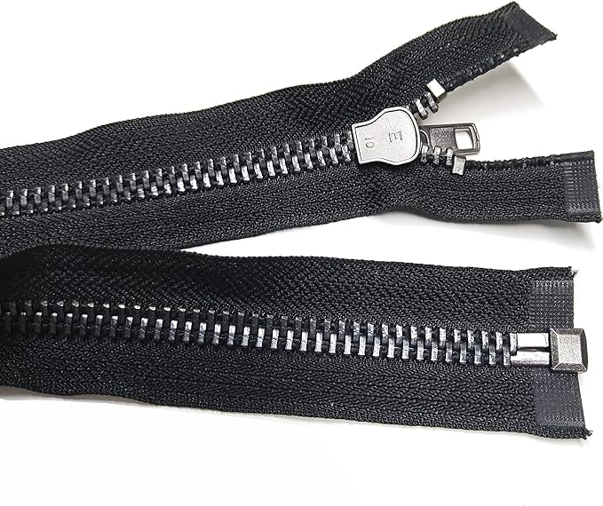 Leekayer #10 25 Inch Separating Jacket Zipper Black Nickel 63.5 cm Metal Zipper for Sewing Crafts Dress Bag Coats Heavy Duty DIY Handmade Replacement Zippers (25" Nickel)