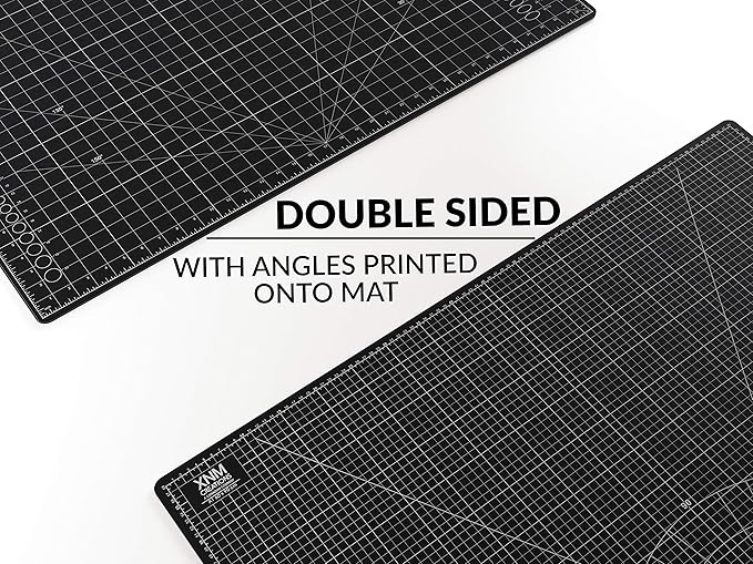 XNM Premium Self Healing Cutting Mat - 24 Inches by 36 inches - A1, 3 Layer Quality PVC Construction - Dual Sided, Imperial and Metric Grid Lines - Perfect for Cutting, Sewing, and Crafts