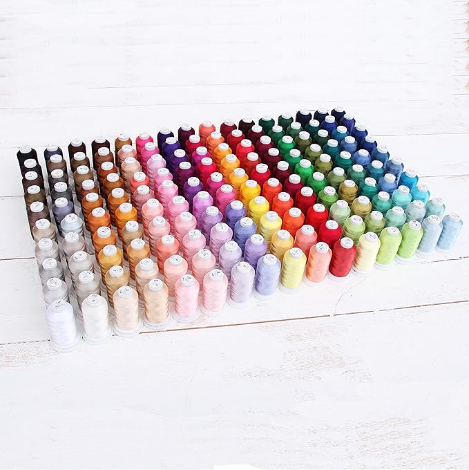 Threadart 160 Color Polyester Embroidery Machine Thread Set All Color Sets Included | 500M Spools 40wt | for Brother Babylock Janome Singer Pfaff Husqvarna Bernina Machines - All 160 500m Colors