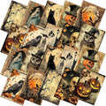 Hahafelt 10 Pcs 18 x 22 Inch Vintage Halloween Quilting Fabric Square Spooky Gothic Quilted Fabric Bundle Fat Quarters Pumpkin Skull Cat Owl Precut Patchwork Supplies for Holiday DIY Sewing Craft