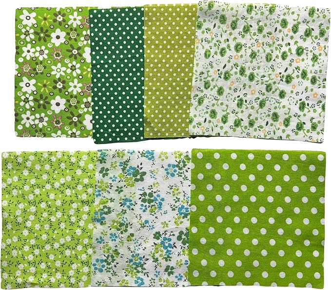 42 Piece Cotton Quilting Fabric Squares, 5x5 Inch Pre-Cut Floral Patchwork Bundle in Red, Pink, Yellow, Green, Blue, Purple for DIY Sewing, Scrapbooking, Craft Projects