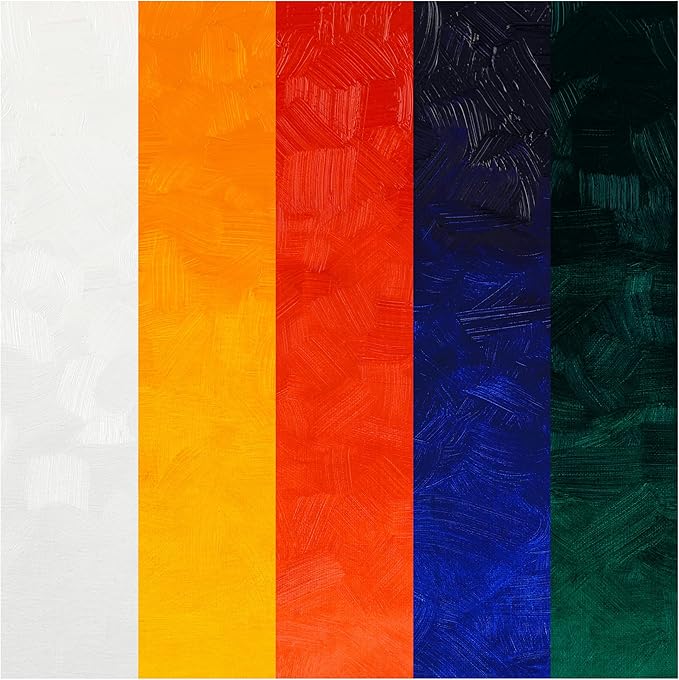Tusc & Pine Artist Oil Paint - 40 ml Set of 5 - Basic Colors - Non-Yellowing, Rich & Creamy Consistency, Maximum Pigment Load, Small Batch Milled Oil Paints Developed for Professional Artists
