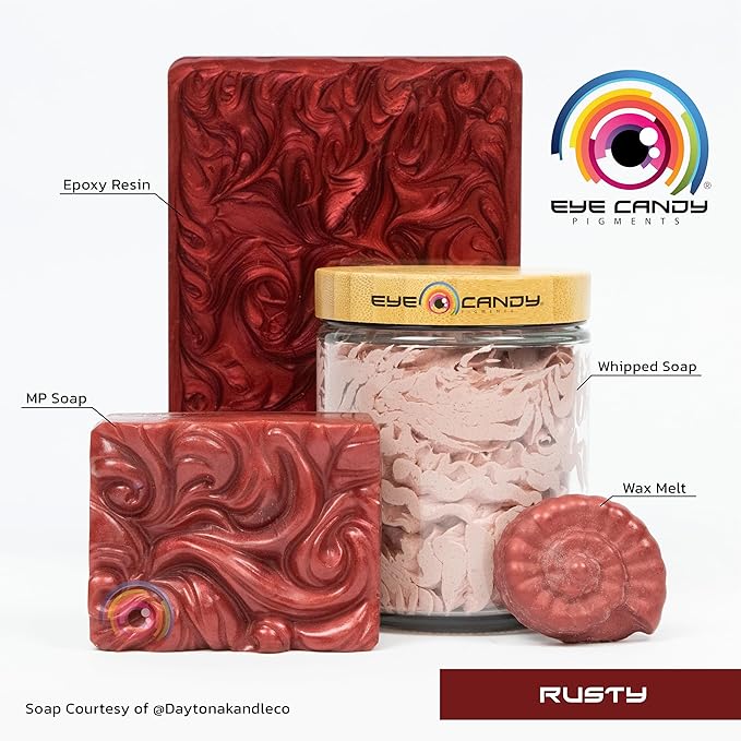 Eye Candy Premium Mica Powder Pigments | Multipurpose DIY Arts and Crafts Additive | Acrylic, Woodworking, Bath Bombs, Resin, Epoxy, Soap, Fishing Lures (Rusty)