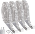 4 Rolls Self Adhesive Crystal Rhinestone Ribbon Diamond Bling Tape with 2 mm Rhinestones Strips Sticker for Arts Crafts Wedding Birthday Party DIY Event Car Phone Decoration (Silver)