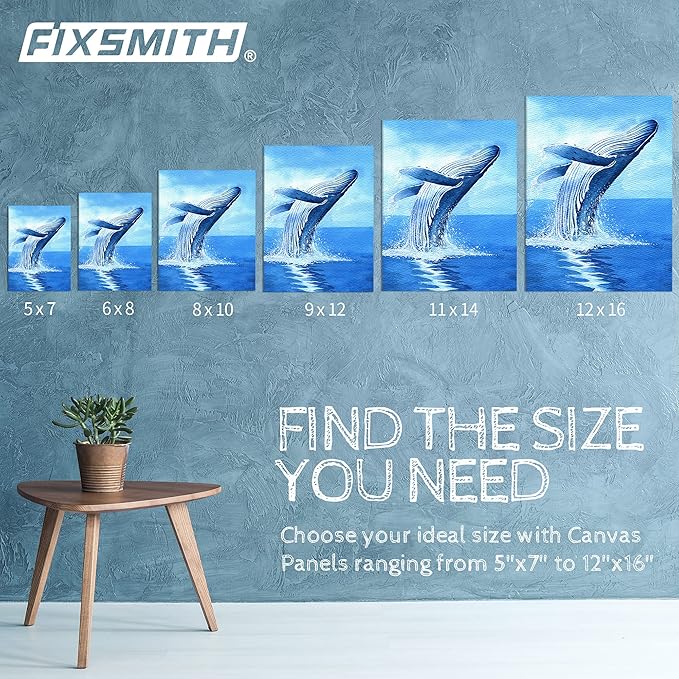 FIXSMITH Canvas Boards for Painting 9x12 Inch, Super Value 12 Pack White Blank Canvas Panels, 100% Cotton Primed, Painting Art Supplies for Professionals, Hobby Painters, Students & Kids