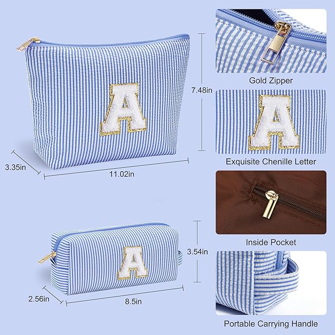 YOOLIFE Teen Girl Gift | Makeup Bag | Cosmetic Bag | Travel Toiletry Bags | Gifts for Teacher Teen Girls Girlfriend Bridal Shower | Birthday Gifts for Kids | 15 14 13 Year Old Girl Gift Blue A