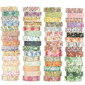 YUBX Flowers Washi Tape Set 60 Rolls Floral Patterns Decorative Skinny Blooms Masking Tapes for Arts, DIY Crafts, Journals, Planners, Scrapbook, Wrapping (Spring)