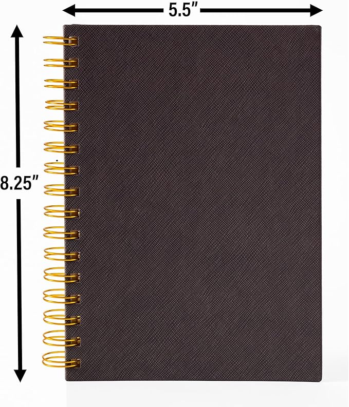Olympian Ringed Sketchbook, A5 Size 5.5 x 8.25 inches, Gold Metal Ring Binding Lays Flat, 60 Sheets, 150 GSM Fine Art Paper for Artists, Ideal for Pencil, Ink, Watercolor, Leda Art Supply (Pack 2)