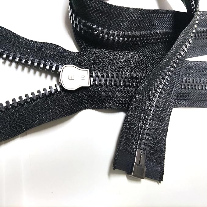 Leekayer #10 22 Inch Separating Jacket Zipper Black Nickel Metal Zipper Heavy Duty Metal Zippers for Jackets Sewing Coats Crafts (22" Nickel)