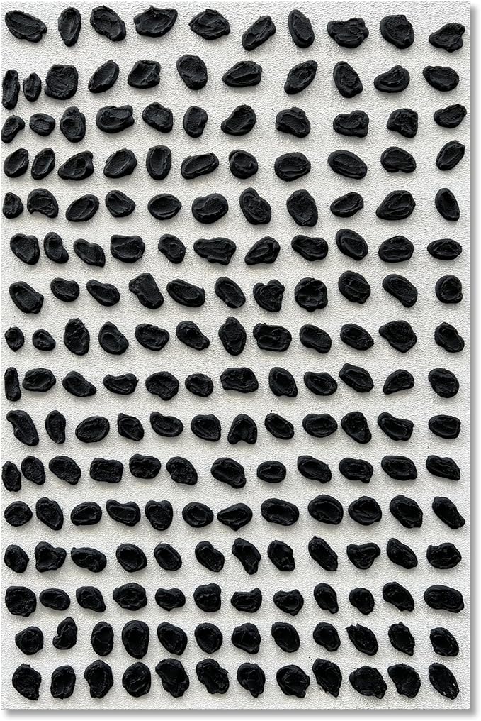 NANKAI Art Hand-Painted Black and White Texture Abstract Art Oil Painting 45x30 Inches Contemporary Minimalist Art Home Wall Decoration Painting