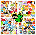 Glow in The Dark Cartoon Water Bottle Sticker for Kids, 100 pcs Waterproof Cute Vinyl Laptop Decals, Kids Teens Adults Phone Case Scrapbook Helmet Skateboard Luggage Decoration