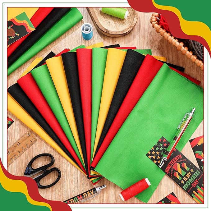 Buryeah 100 Pieces 10 x 10 Inches Cotton Fabric Squares Precut Quilting Fabric Bundles Solid Colors Layer Cakes Quilt Material for DIY Craft Sewing Embroidery (Black,Green,Red,Yellow)