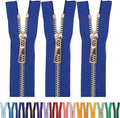 #5 Gold Metal Zipper - 50+ Colors - 3 PCS - (4-14 inches) Sizes - Luxury Lightweight Handcraft Metal Zippers with pulls for Purses Bags Pockets Shoes Sewing & Crafts DIY ZP02415