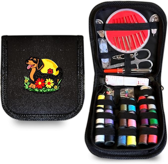 BJDAMAI Dog Sewing Kit Gifts for Mom Grandma Women Adults Kids Girls Teens Beginner Traveler, Yarn, Sewing Needles, Thimble, Scissors, Tape Measure etc!