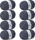 Chunky Yarn for Hand Knitting - #10 Chunky Chenille Yarn, Jumbo Big Thick Chunky Yarns for Crocheting, Super Bulky Chunky Knit Blanket Yarns, 8 Skein (25 yds 8 oz Each Skein), Charcoal Grey