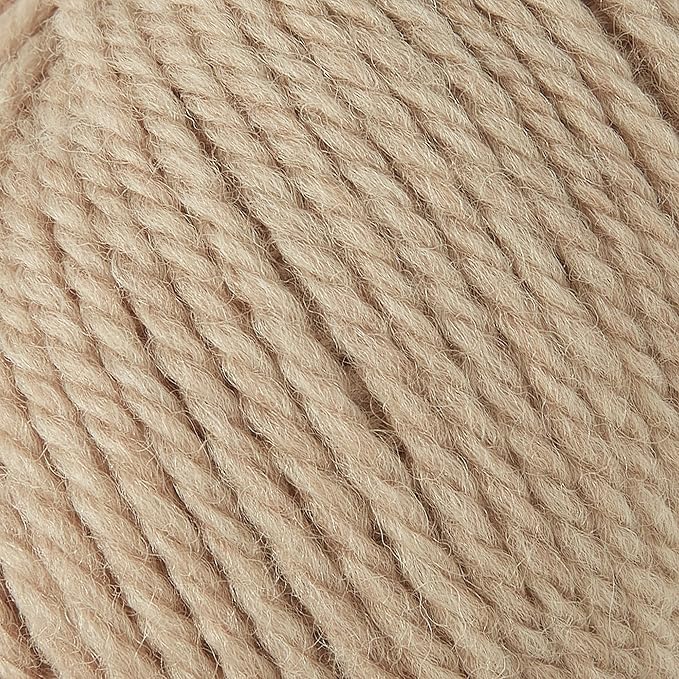 100% Merino Wool Yarn 3-Ply Luxurious and Soft Yarn for Hand Knitting & Crocheting (Khaki, 1Ball)