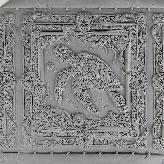 Sea Turtle Clay Texture Roller (4") - Ocean Set #01 - Embossing Pattern Roller for Polymer & Ceramic Clay, Pottery & Crafts