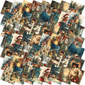 100 Pcs 10 x 10 Inch Vintage Christmas Quilting Fabric Christmas Fat Squares Patchwork Strips Santa Nutcracker Reindeer Precut Fabric Bundles for Xmas Handmade DIY Craft Sewing Material