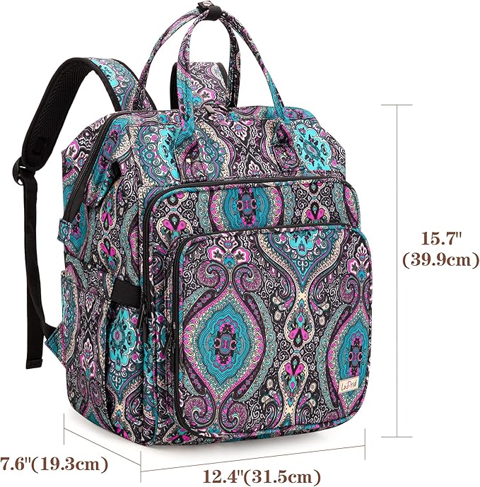 LoDrid Knitting Backpack With Three Oversized Grommets, Travel Yarn Bag With Steel Frame Top, Crochet Organizer for Hooks, Needles, and Other Accessories, Totem