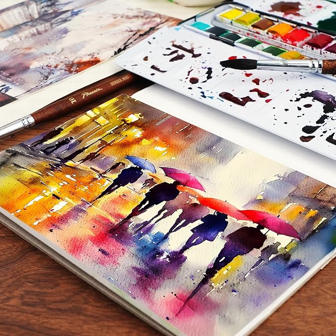 PHOENIX Professional Watercolor Paint - Single Watercolor Half Pan - Phoenix Orange 312