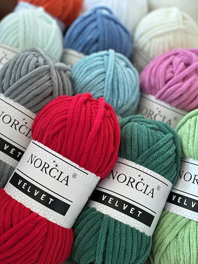 Soft Velvet Yarn Chenille Yarn for Crocheting Super Bulky 100g (74.3 yds) Baby Blanket Yarn for Knitting Amigurumi Yarn Fancy Yarn for Crochet Weaving Craft (Brown, 1 Skein)