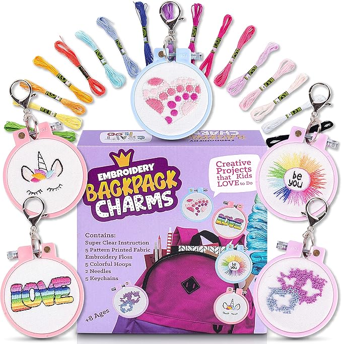 5 Stamped Embroidery kit With Embroidery Patterns. Embroidery Kit For Beginners, Needlepoint Kits For Beginners. Best Beginner Embroidery Kit For Kids Embroidery Starter Kit Cross Stitch Kits