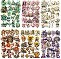 Yoksas Vintage Victorian Steampunk Stickers - 120Pcs Clear Waterproof Antique Machinery Punk Stickers for Scrapbooking, Junk Journals