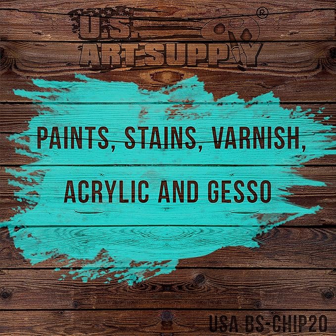 US Art Supply 20 Pack of Assorted Size Paint and Chip Paint Brushes for Paint, Stains, Varnishes, Glues, and Gesso