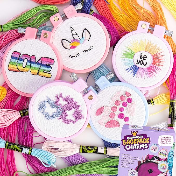 5 Stamped Embroidery kit With Embroidery Patterns. Embroidery Kit For Beginners, Needlepoint Kits For Beginners. Best Beginner Embroidery Kit For Kids Embroidery Starter Kit Cross Stitch Kits