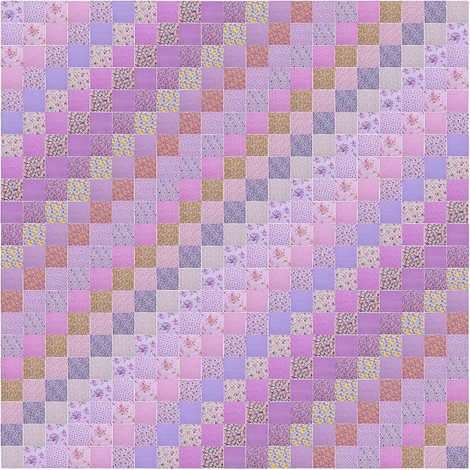 Hanjunzhao 42Pcs 10" Layer Cake Fabric, Pre-Cuts 10x10 inch Fabric Squares for Sewing, Quilting Supplies Cloth, Layer Cakes 10 inch Squares for Quilting - Purple