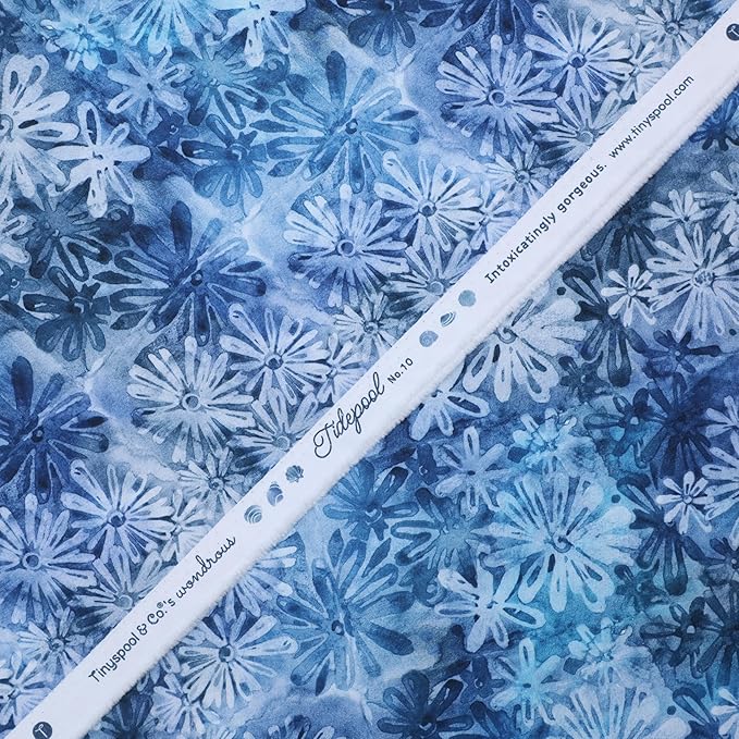 Tinyspool & Co. 100% American Cotton Fabric – 3 Yard Cut Quilting Fabric – Prewashed Preshrunk Yardage for Quilt Backing Borders Binding Sewing Crafts – Tidepool No.10 – Azure Flora