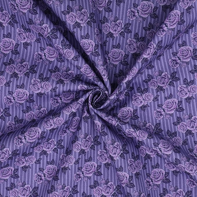 Tinyspool & Co. 100% American Cotton Fabric – 3 Yard Cut Quilting Fabric – Prewashed Preshrunk Yardage for Quilt Backing Borders Binding Sewing Crafts – Merry Mermaid No.19 – Lavender Rose