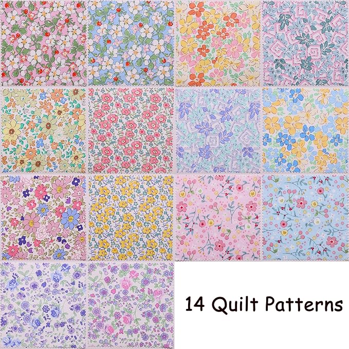 Layer Cakes 10 inch Squares for Quilting; Layer Cake Fabric for Quilting 10 inch; 42 10 x 10 inch Spring Floral Print Precut Cotton Fabric Squares Bundles for Sewing & Quilting Beginners