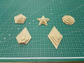 Itajime Shibori Fabric Templates - 40 Piece Set - Star, Diamond, Jewel, Octagon, Pentagon