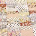 42Pcs 10cm*10cm Cotton Fabric DIY Making Supplies Quilting Patchwork Fabric Fat Quarter Bundles DIY for Quilting Cotton Patchwork Cushions (Brown, 10cm*10cm)