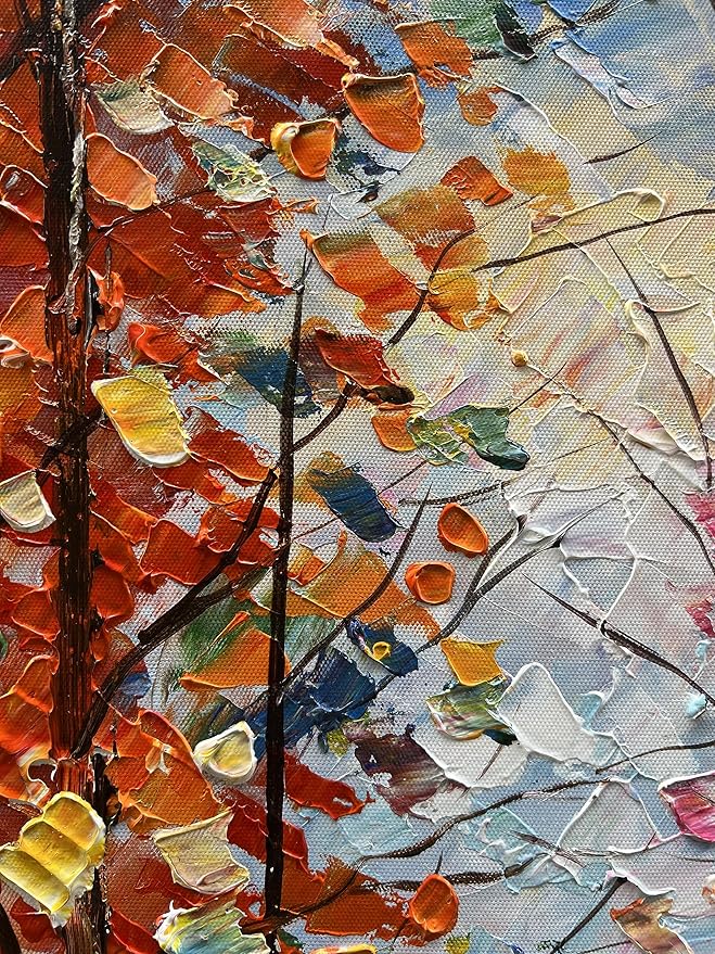 48x24 Inch Romantic Theme Modern Abstract Mural Large Wall Art Landscape Oil Painting, Canvas Art Decoration Interior Wall Decoration