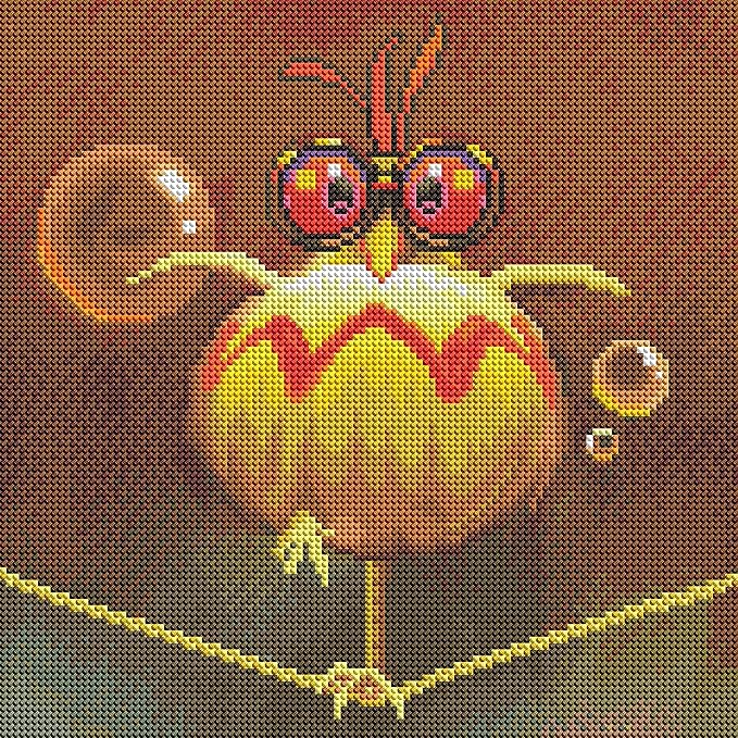 DIAMOND ART CLUB Balancing Act - Bird Diamond Painting Kit, Fun DIY Crafts for Adults, Round Diamond Art Canvas, 13" x 13"