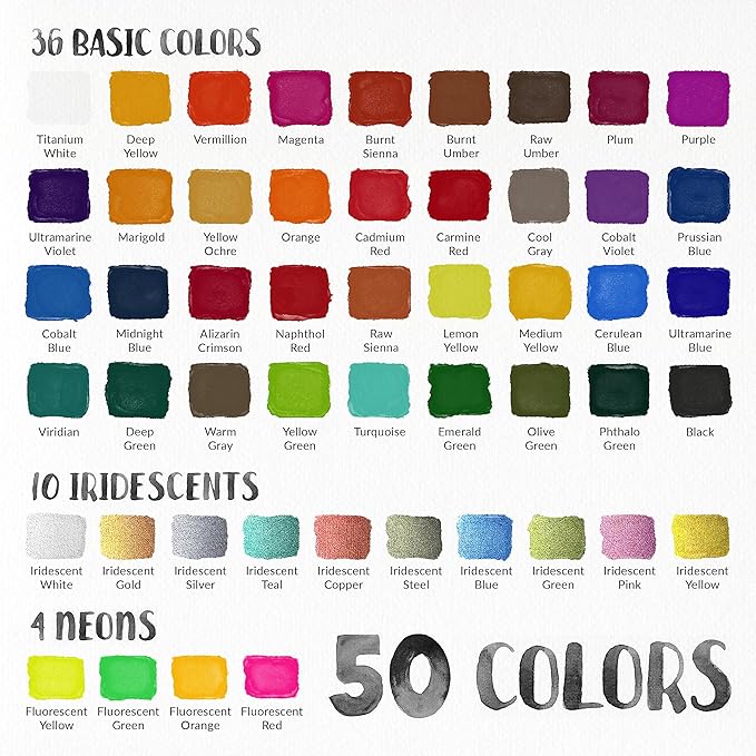 Watercolor Paint Set - 50 Travel Watercolors Set - Water Colors Paint for Adult, Kids, Beginners, Professional Artists | Watercolor Palette with Paper, Brush, Pen | Art Supplies for Adults