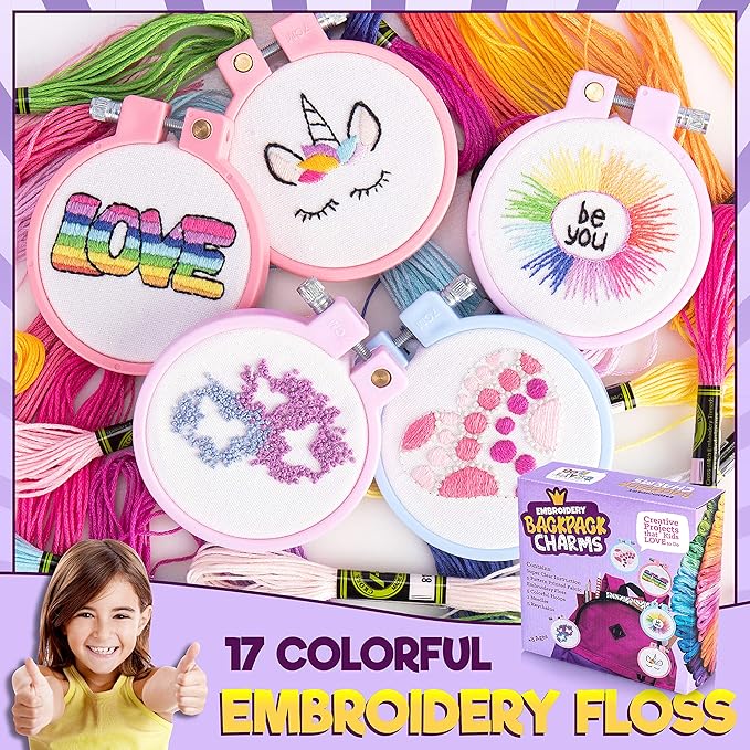 5 Stamped Embroidery kit With Embroidery Patterns. Embroidery Kit For Beginners, Needlepoint Kits For Beginners. Best Beginner Embroidery Kit For Kids Embroidery Starter Kit Cross Stitch Kits