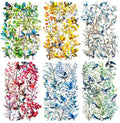 120-Piece Clear Bird & Floral Branch Sticker - Vintage Watercolor Nature Scrapbook Stickers for Scrapbooking, Journals, Art Crafts, Stationery Decoration