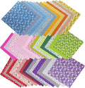 42 Pieces Cotton Fabric Squares for Quilting,9.8 x 9.8 inches, Floral and Pattern Prints, Pre-Cut Bundle for DIY Sewing