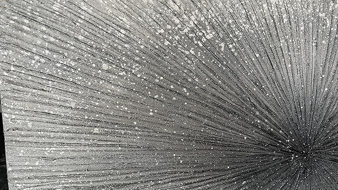 YaSheng Art - 24x48 Inch Abstract Art Oil Paintings on Canvas Thick silver Abstract Artwork Modern Home Decor Canvas Wall Art 24x48inch