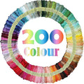 ATDAWN Rainbow Color Embroidery Thread,Cross Stitch Threads, Bracelets Floss, Crafts Floss (200 Colour)