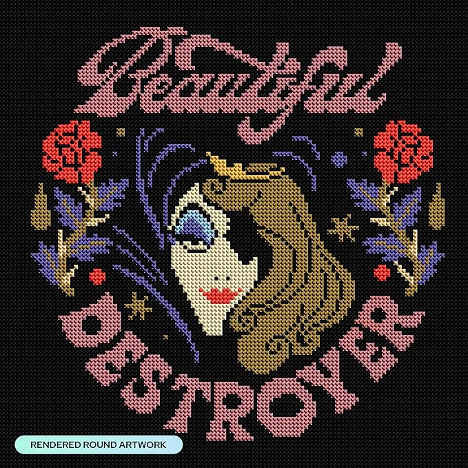 DIAMOND ART CLUB Beautiful Destroyer Diamond Painting Kit, Fun DIY Crafts for Adults, Round Diamond Art Canvas, 13" x 13"