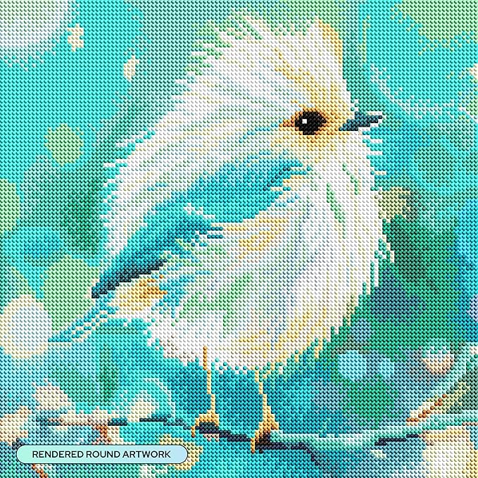 DIAMOND ART CLUB Good Morning - Bird Diamond Painting Kit, Fun DIY Crafts for Adults, Round Diamond Art Canvas, 13" x 13"